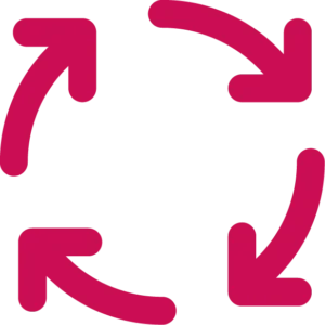 Dessin de quatre flèches en forme de rond